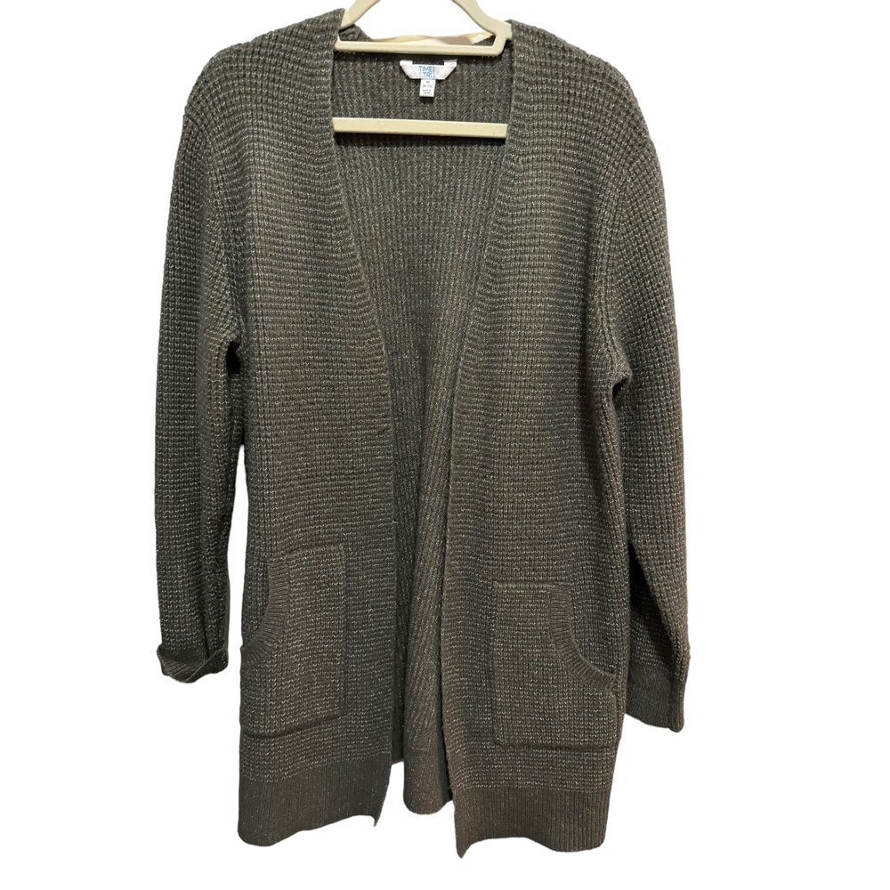Time & Tru - Olive knit Open front Cardigan - Size M